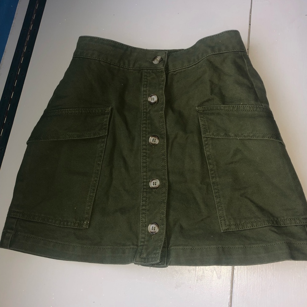 Urban Outfitters Green Button Skirt